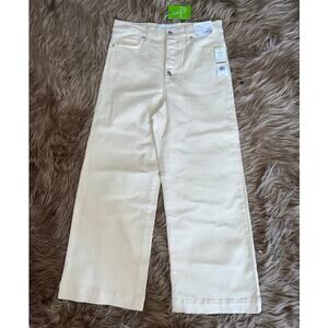 Sam Edelman Codie High Rise Wide Leg Ankle Jeans Cream size 29/8